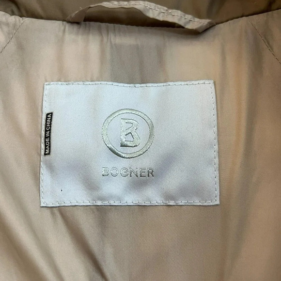 Bogner Chevron Quilted Winter Brown Down Long Designer Outdoor Puffer Coat 8 - Picture 11 of 12